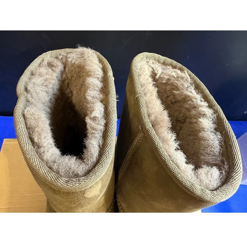 UGG Classic Short II Boots Hickory Suede Sheepskin Mid Calf Womens 7‎